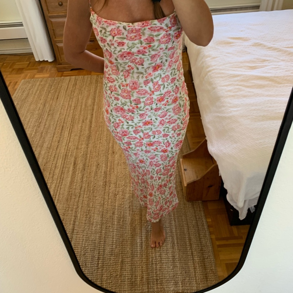 Floral Pink and White Women's Dress